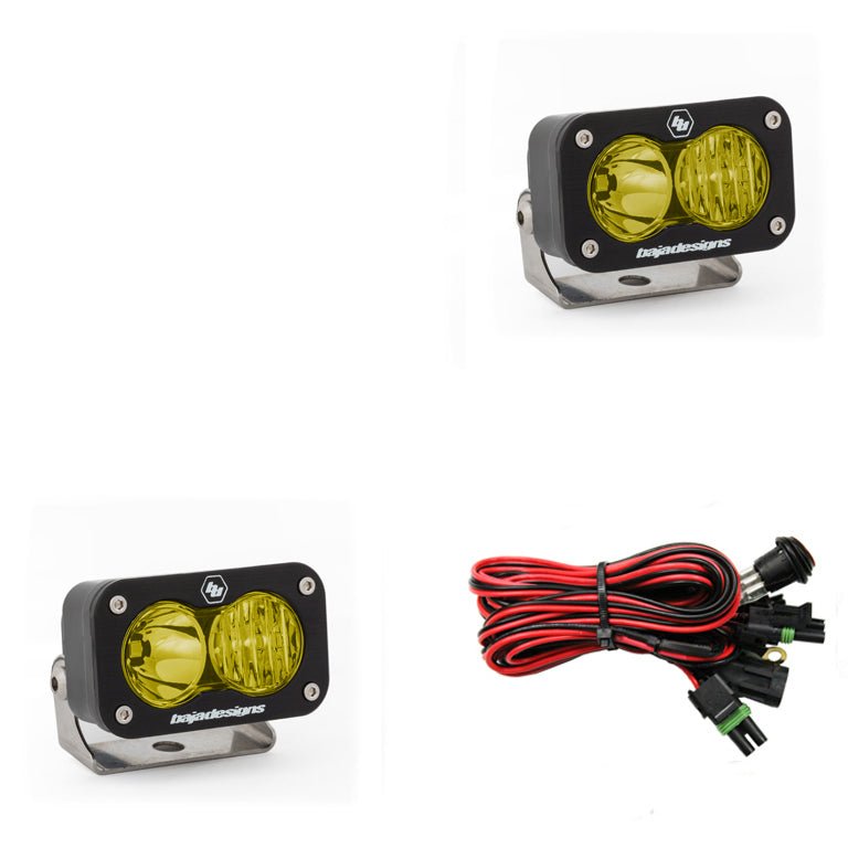 S2 Sport Black LED Auxiliary Light Pod Pair - Universal
