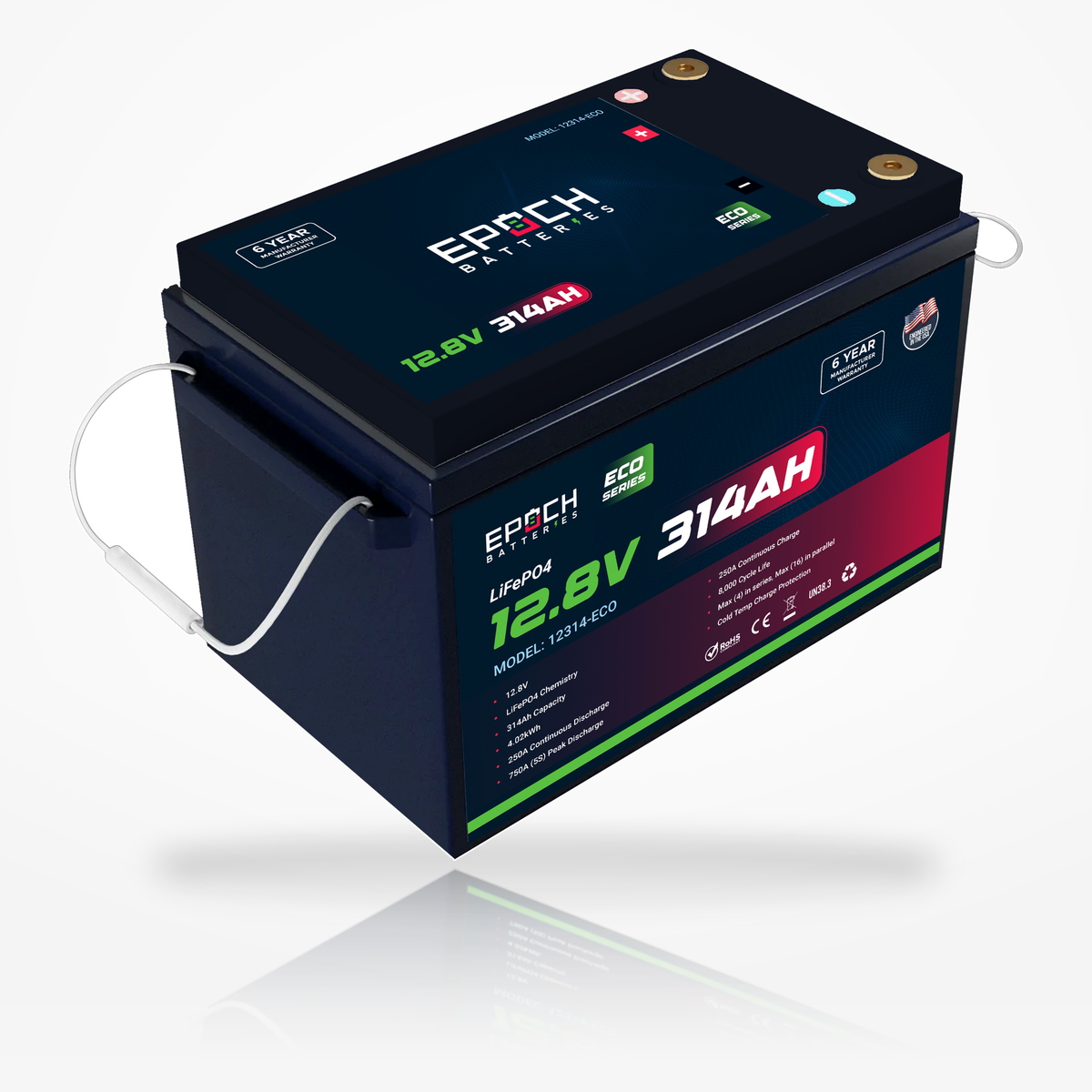 12V 314Ah Eco Series LiFePO4 Battery (4.02kWh) Epoch Batteries