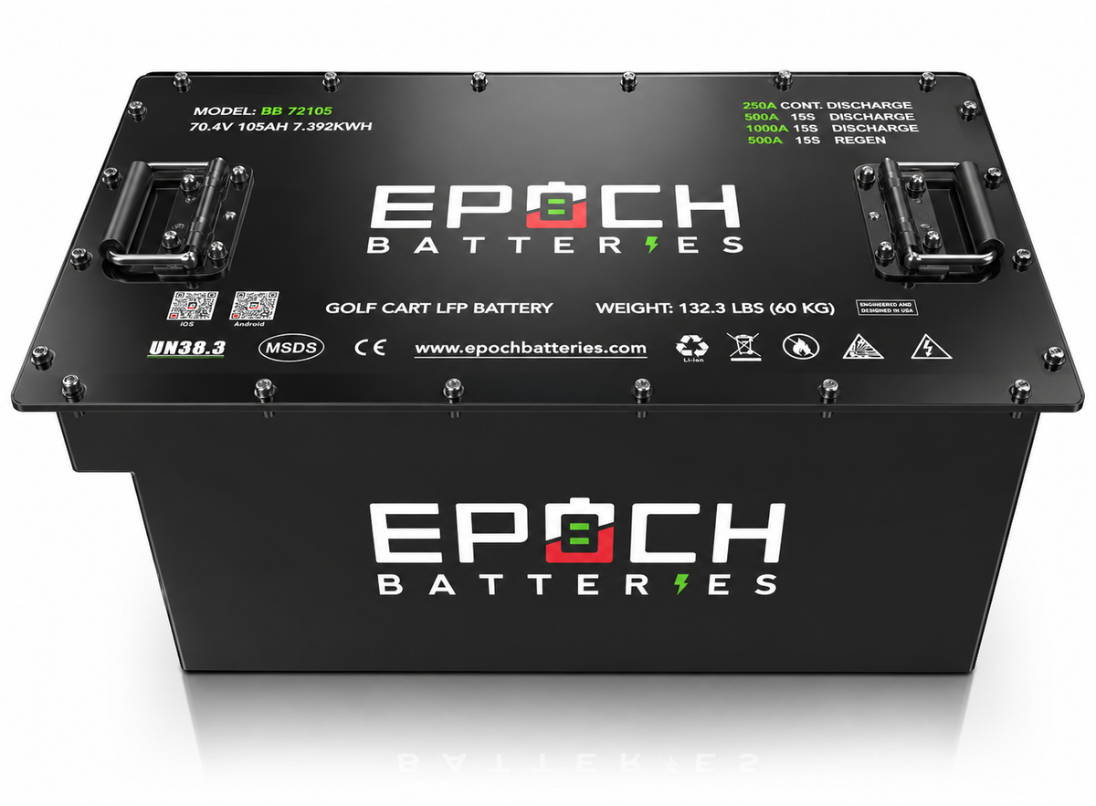 70.4V (72V) 105Ah Golf Cart Battery Complete Kit - Lithium (LiFePO4) Epoch Batteries