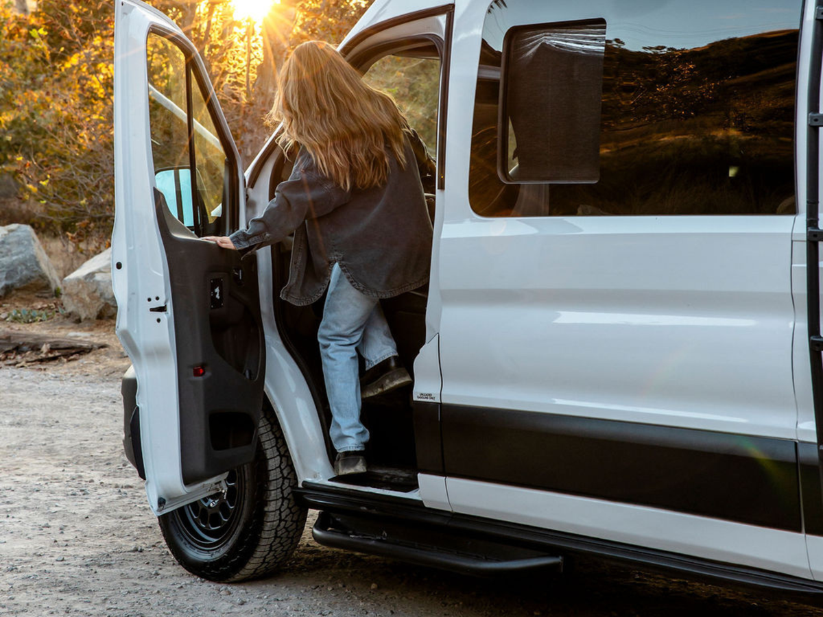 Ford Transit 148" Side Steps White Top Adventures