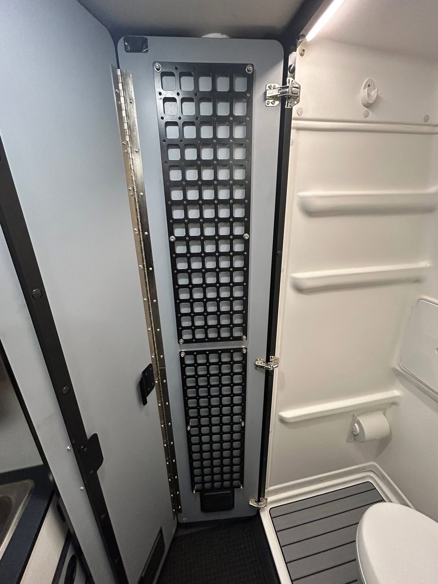 The Original Revel Shower Door MOLLE Panel by FreedomVanGo