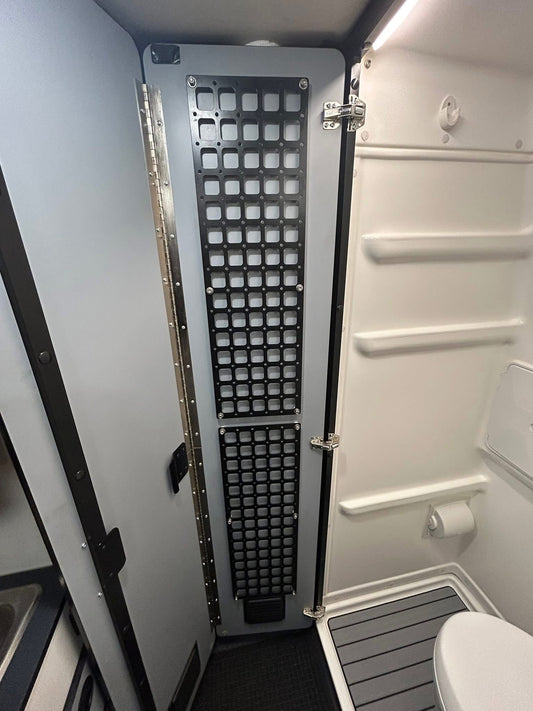 The Original Revel Shower Door MOLLE Panel by FreedomVanGo