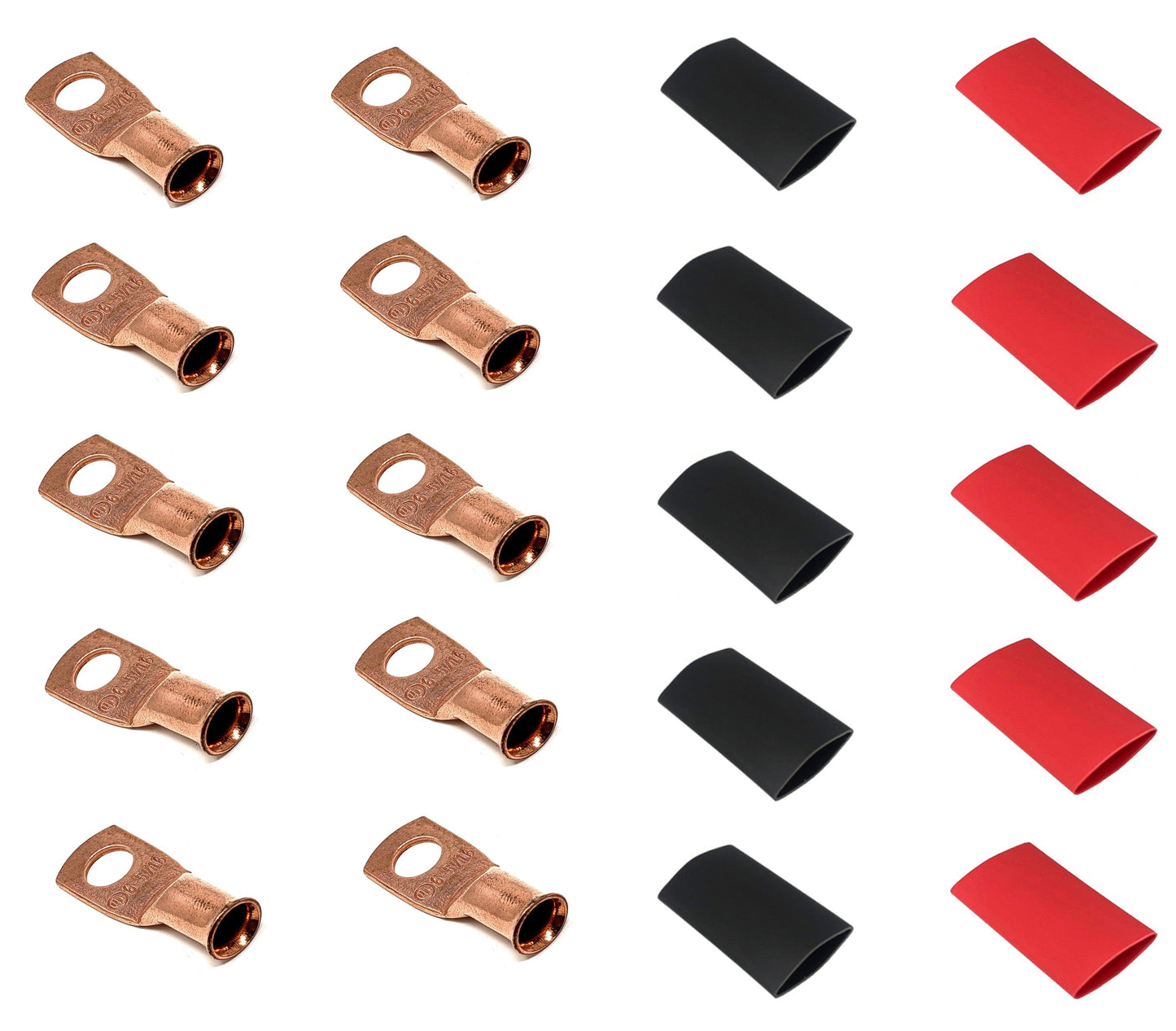 6 Gauge Cable Lugs with Heat Shrink Tubing Kit