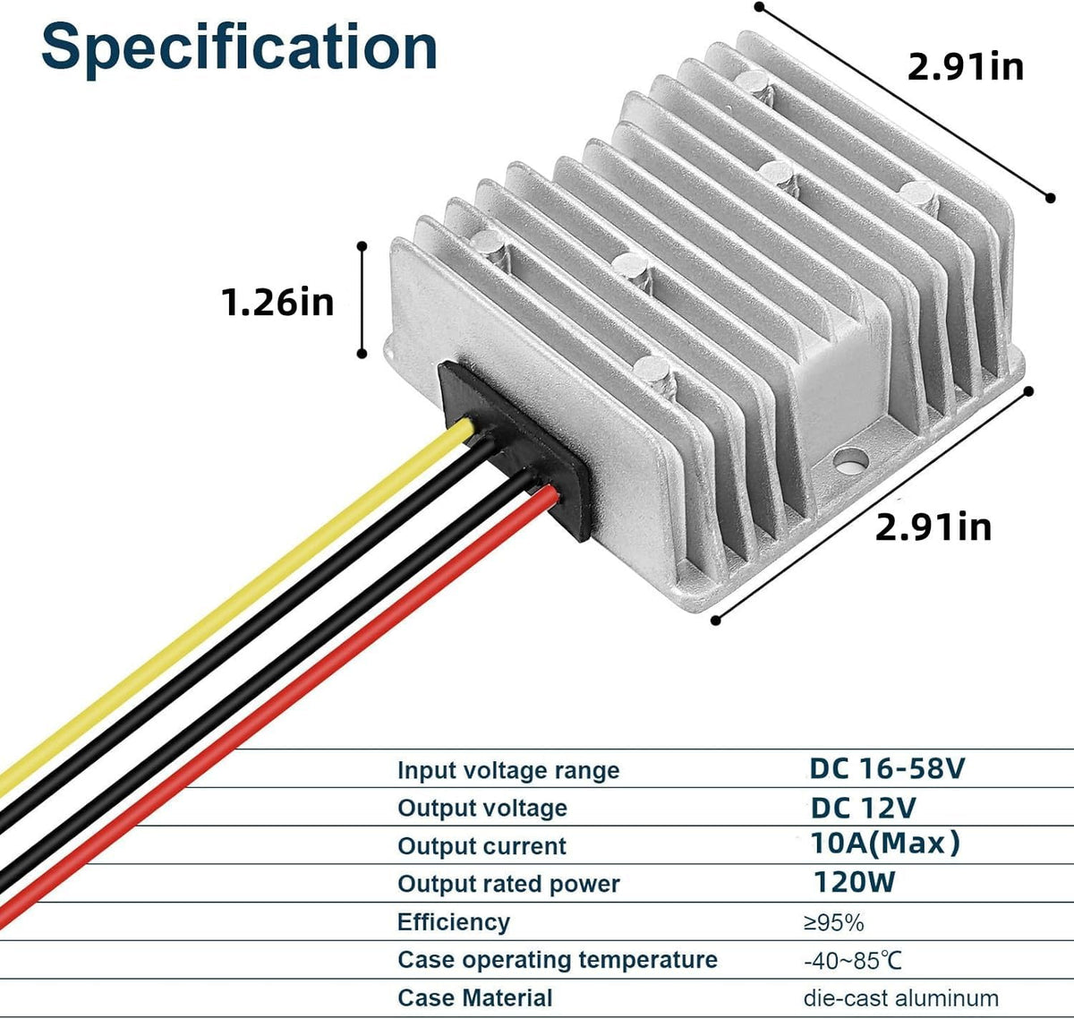48V to 12V (10A) Voltage Reducer Epoch Batteries