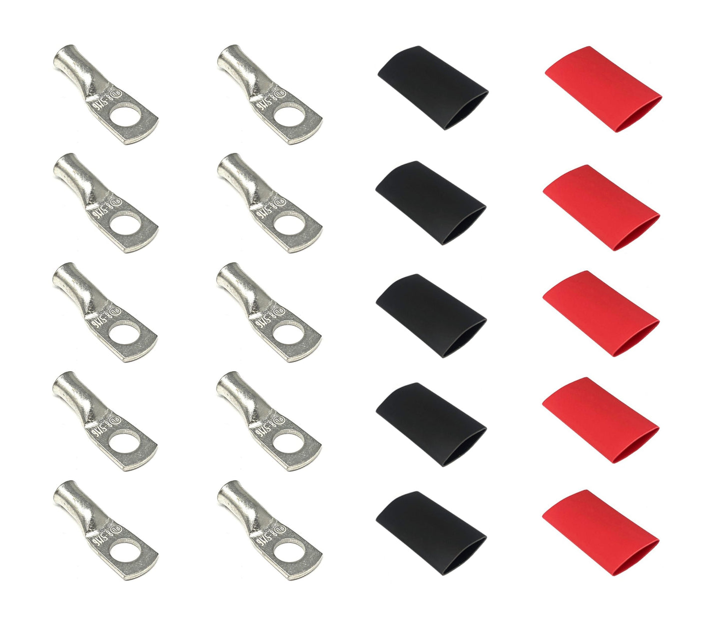 8 Gauge Cable Lugs with Heat Shrink Tubing Kit