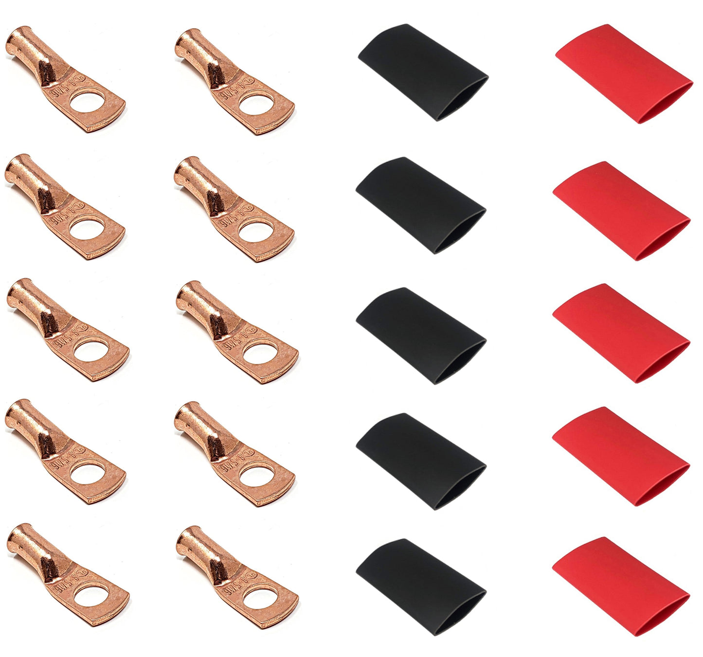 8 Gauge Cable Lugs with Heat Shrink Tubing Kit