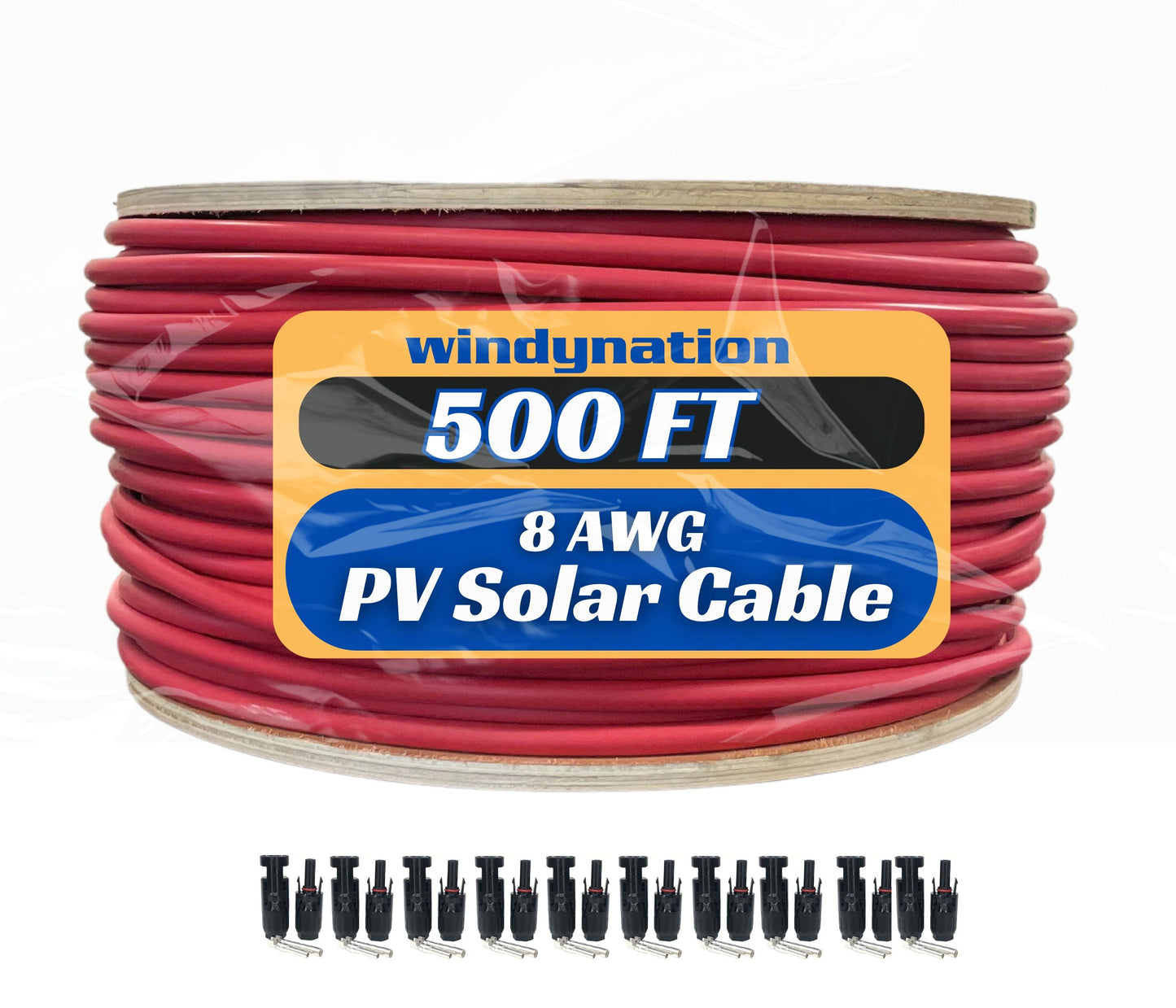500 Foot Spool 8 Gauge 8 AWG Solar Panel Extension Cable Wire Black or Red Pure Copper