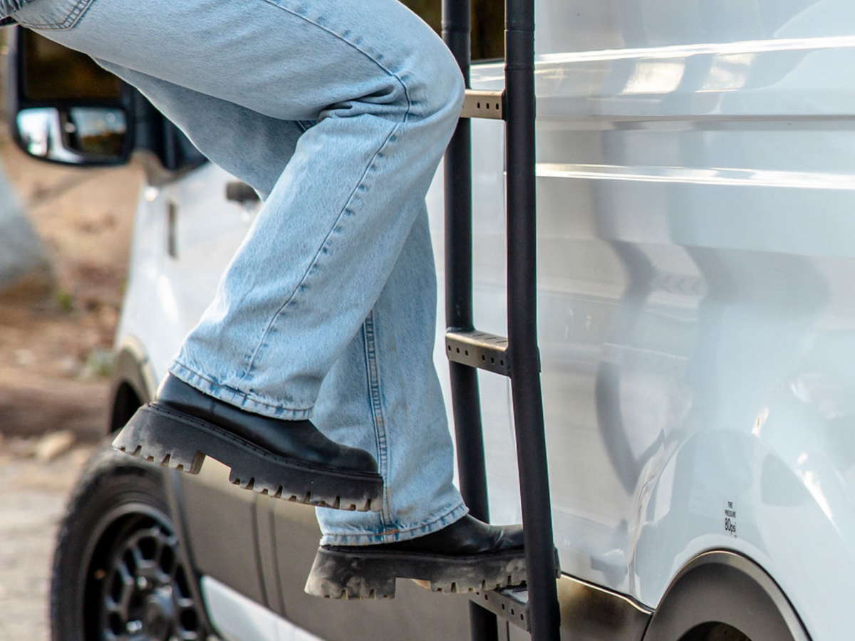 TRANSIT MID ROOF SIDE LADDER White Top Adventures