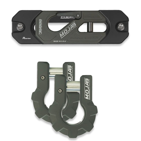 Color Matched Recessed Winch Shackle & Fairlead Kit + 3/4” Extreme Duty Aluminum Shackles (ceramic coated)lifetime warranty MOJAB OFFROAD