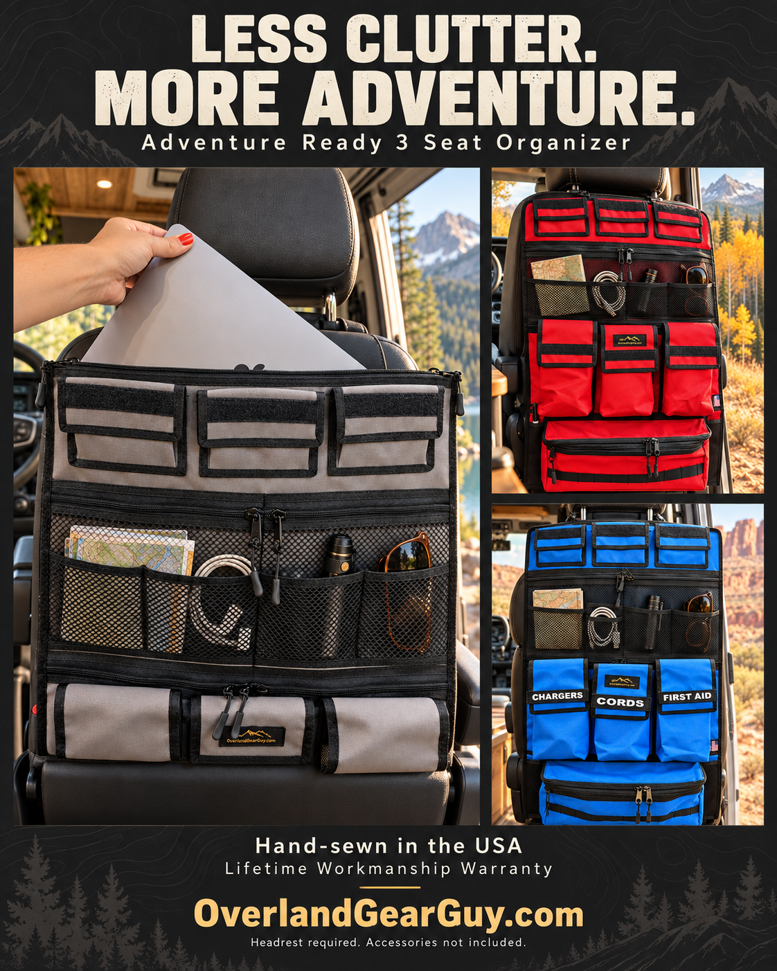 Adventure Ready 3 Seat Organizer Overland Gear Guy
