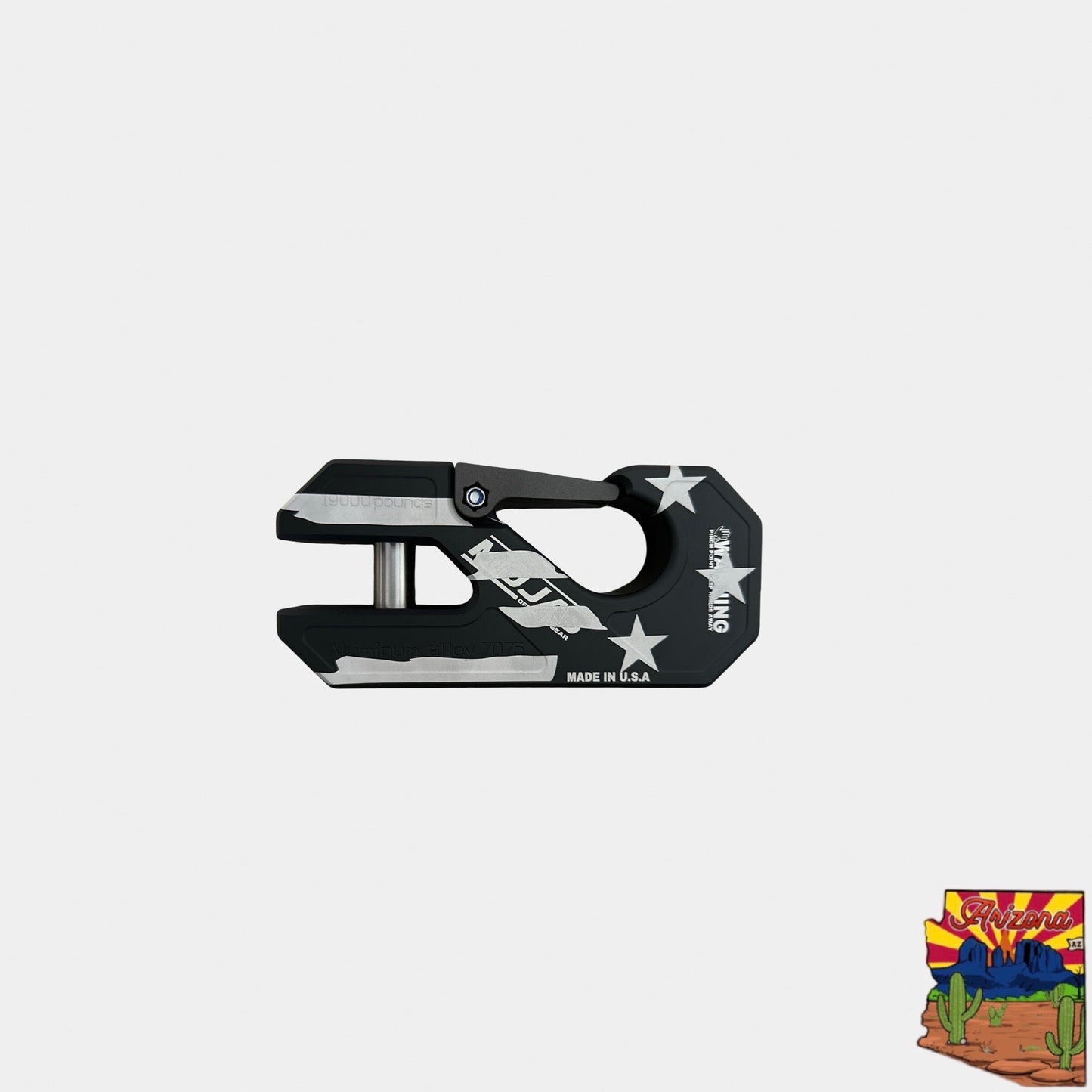 Aluminum winch shackle, closed latch (LIFE TIME WARRANTY*)