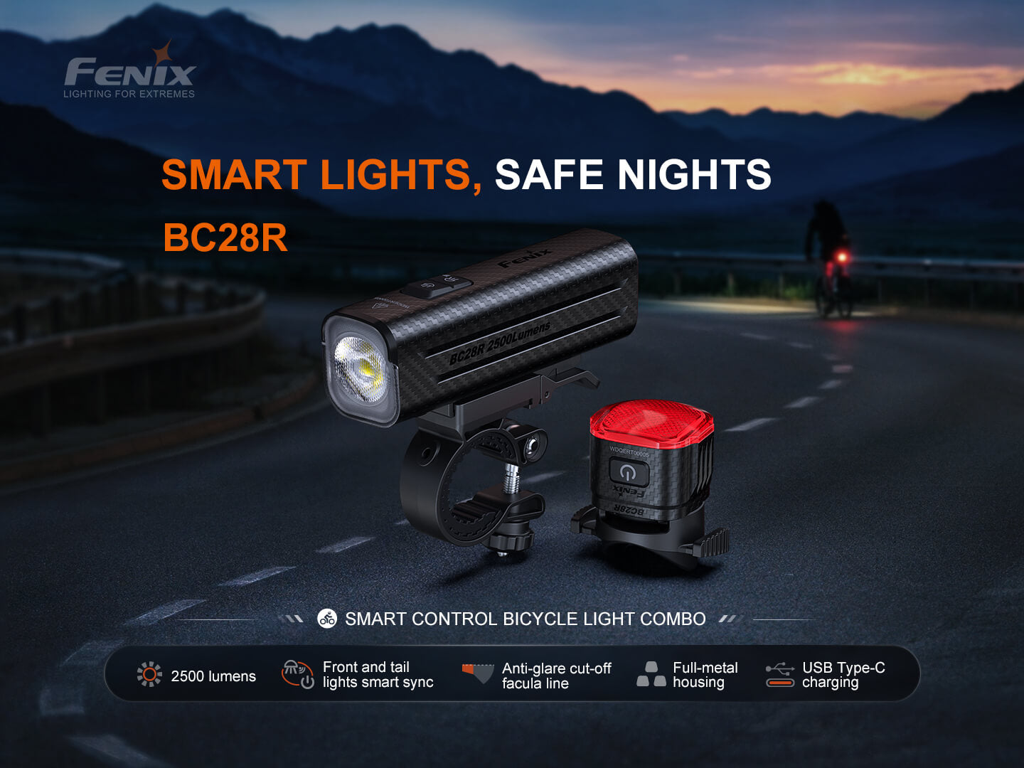 Fenix BC28R Smart Head & Tail Bike Light Combo Fenix Store