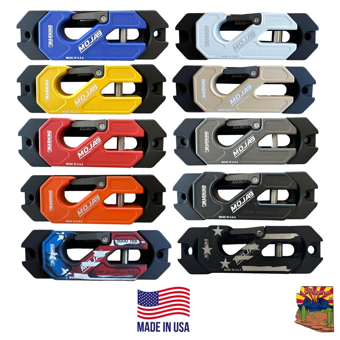 Side By Side / UTV Aluminum Recessed Winch Shackle with Fairlead Kit, closed latch (LIFE TIME WARRANTY*)