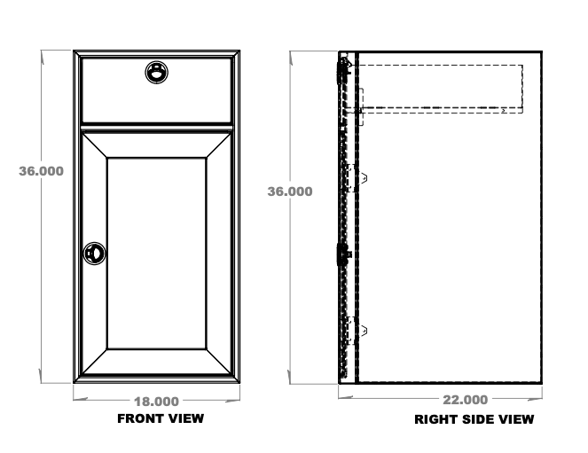 18" Base One Door and One Drawer Van Wife Components