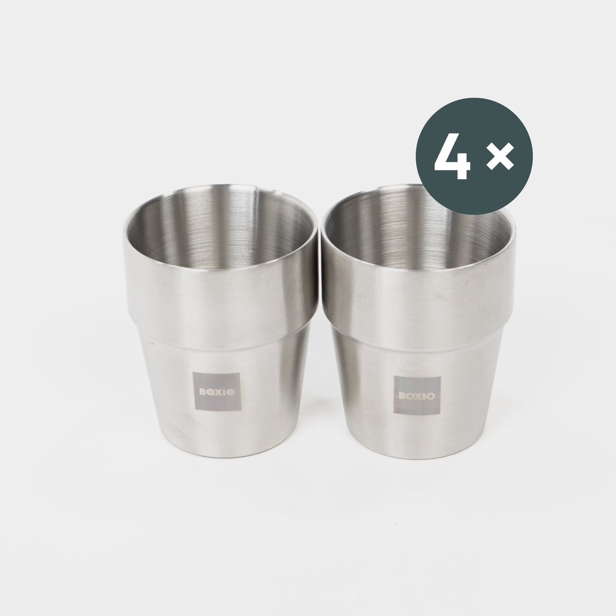 BOXIO CUP I Set of four stackable stainless steel cups myboxio