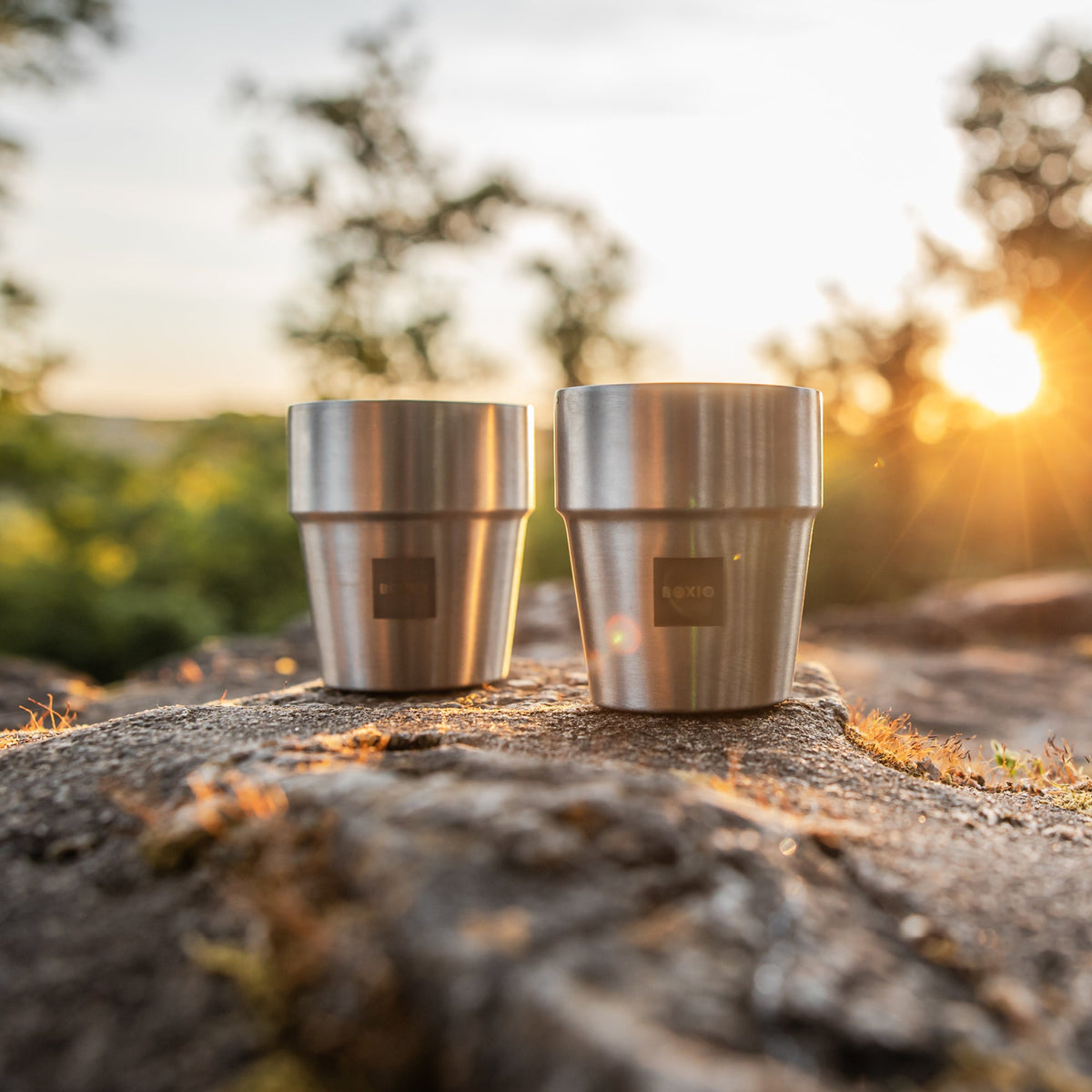 BOXIO CUP I Set of four stackable stainless steel cups myboxio