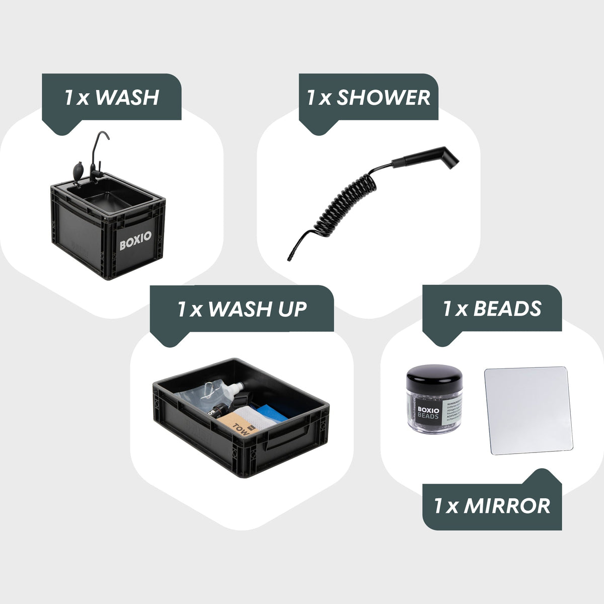 BOXIO WASH MAX + I Camping sink with water filter system myboxio