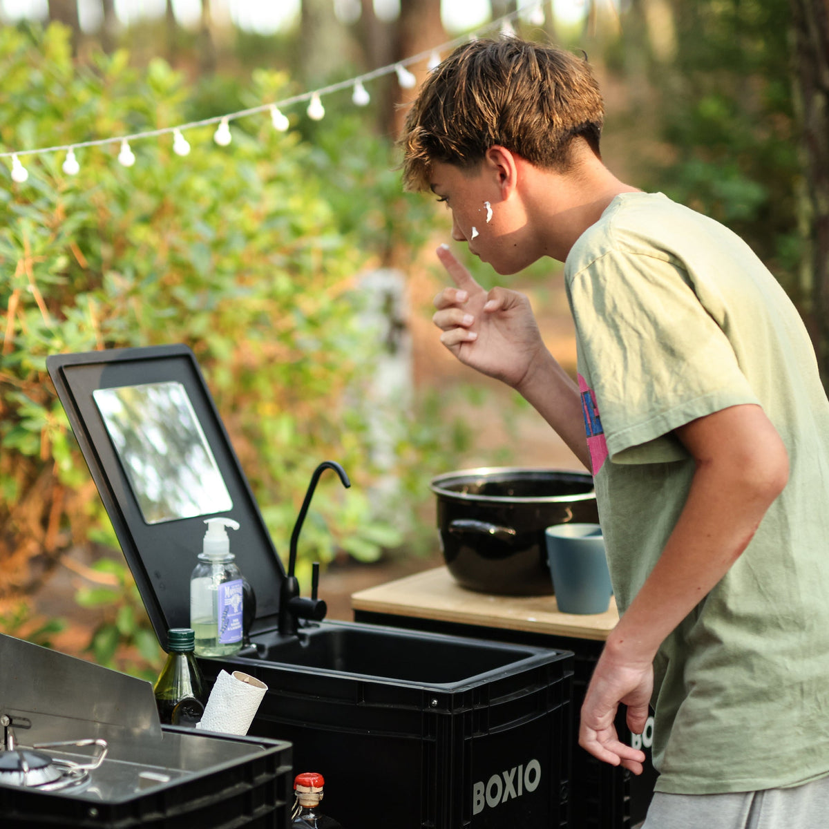 BOXIO WASH MAX + I Camping sink with water filter system myboxio