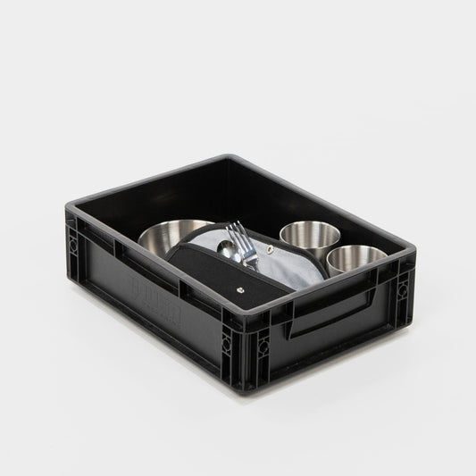 BOXIO COOK UP I Eurobox with crockery and cutlery 28 pieces myboxio