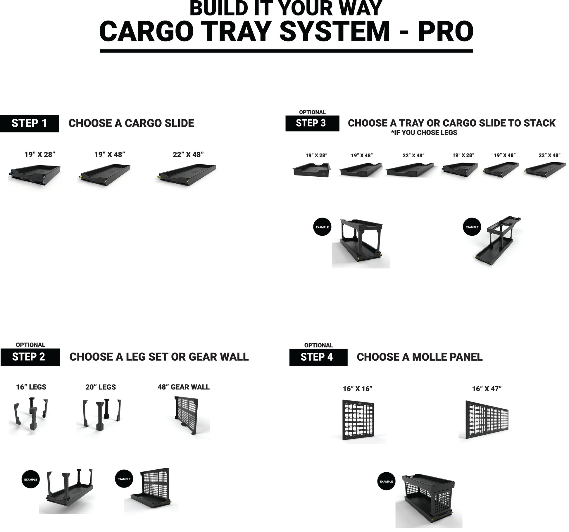 Cargo Tray System Pro - 16" LEGS ONLY Canyon Adventure Vans