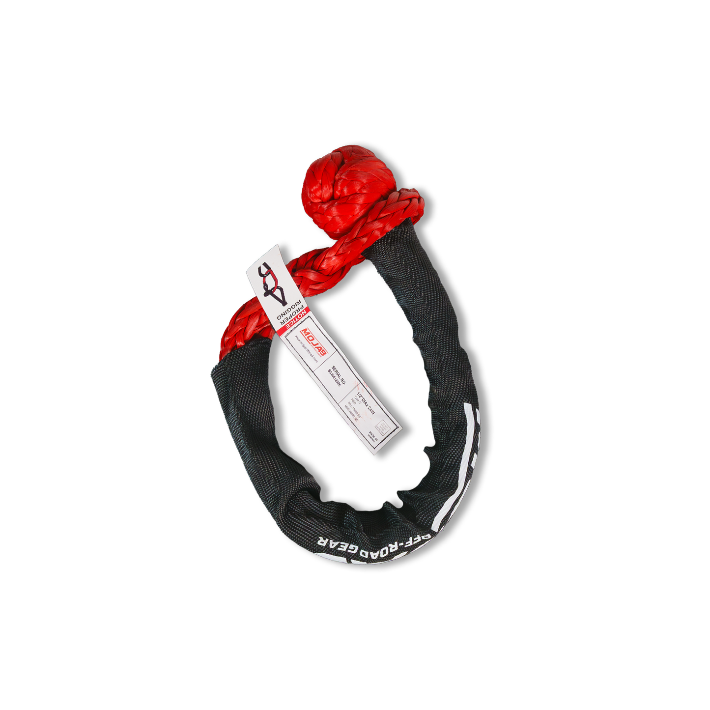 Soft Shackle 1/2'' x 24” with sleeve and bag (Single Shackle) (Lifetime Warranty) MOJAB OFFROAD