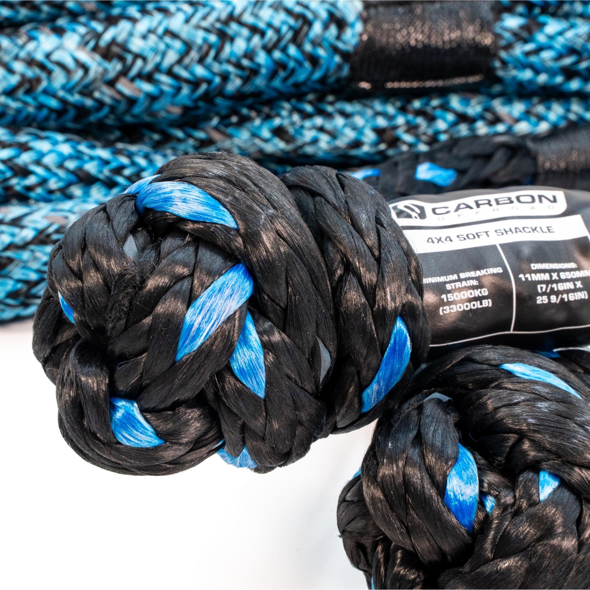 4x4 Vehicle Recovery Rope and Soft Shackle Combo Carbon Offroad USA