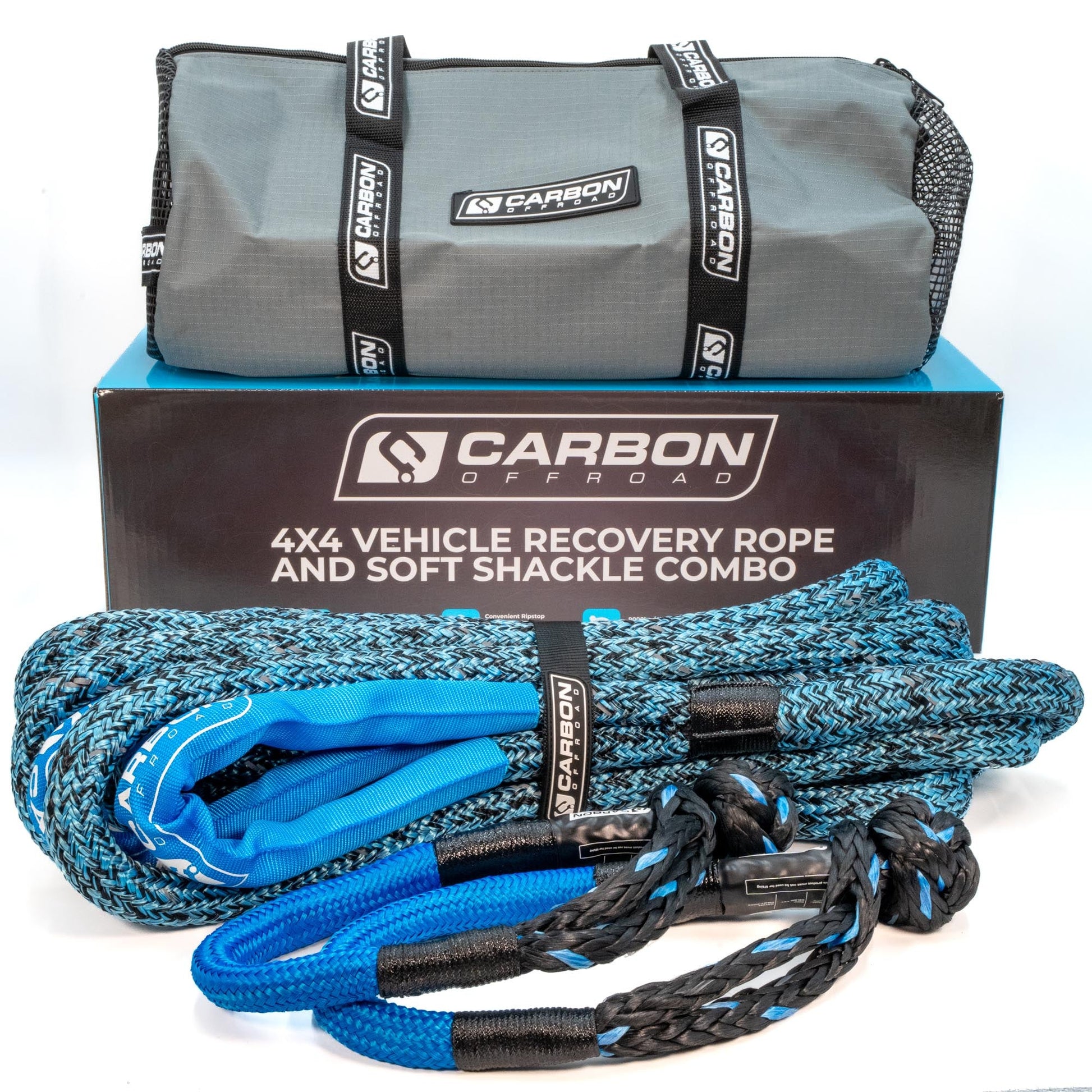 4x4 Vehicle Recovery Rope and Soft Shackle Combo Carbon Offroad USA