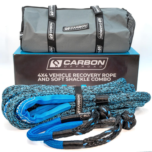 4x4 Vehicle Recovery Rope and Soft Shackle Combo Carbon Offroad USA