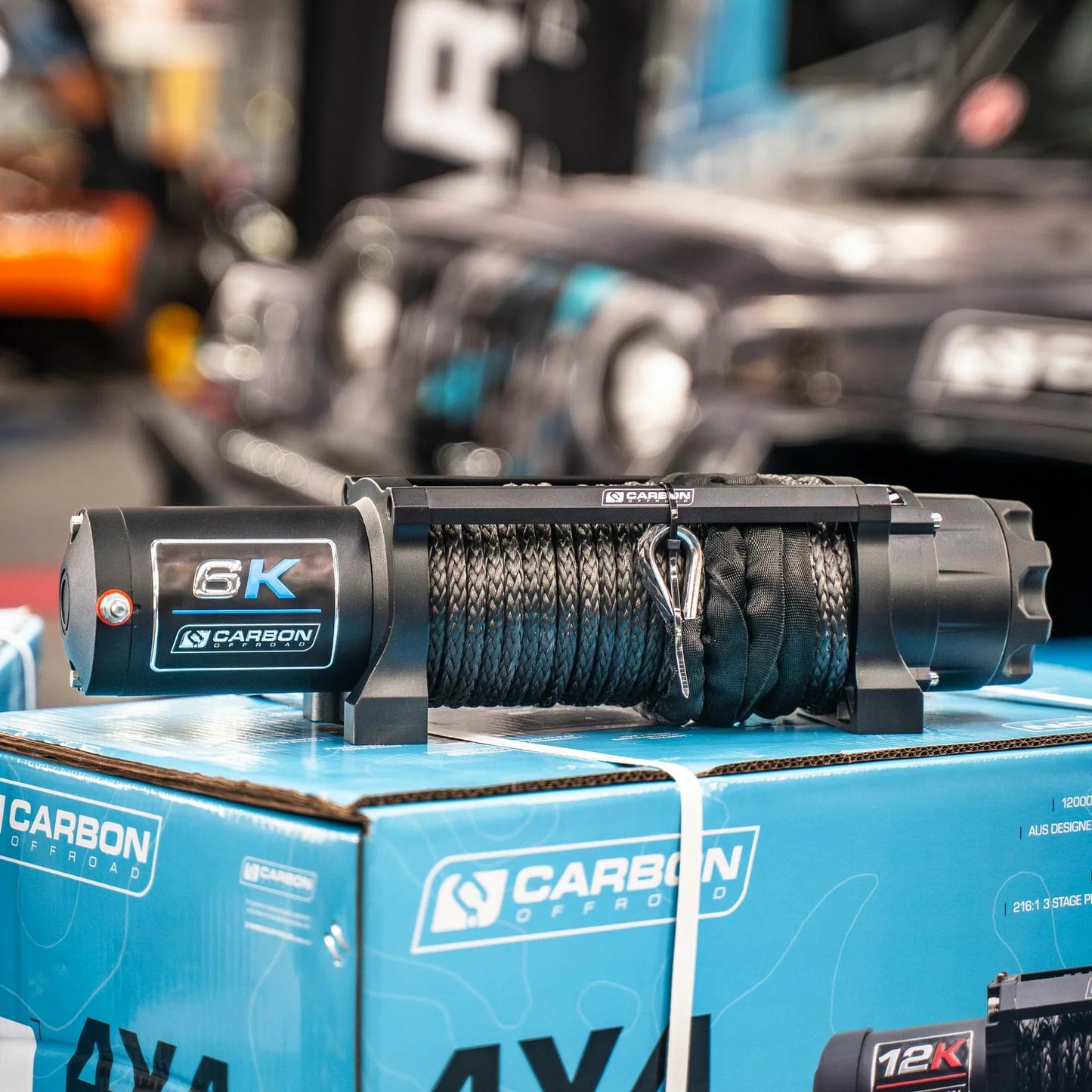 Carbon Offroad Long Drum 6000lb ATV/Small 4X4 Winch Carbon Offroad USA
