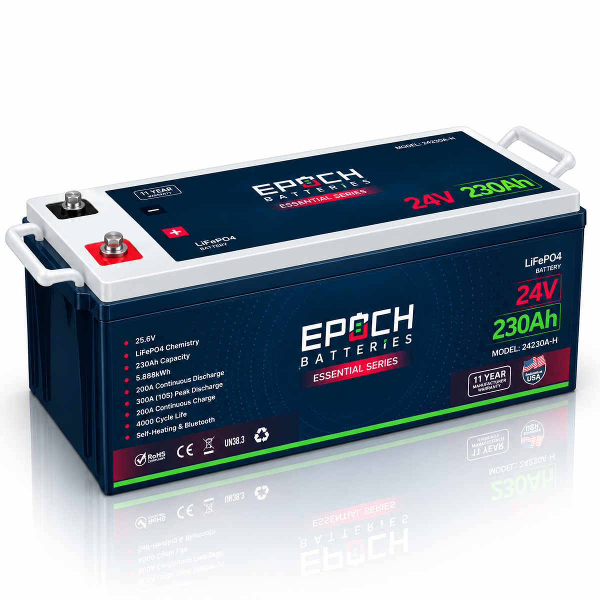 24V 230Ah Essential Series LiFePO4 Battery (5.89kWh) Epoch Batteries