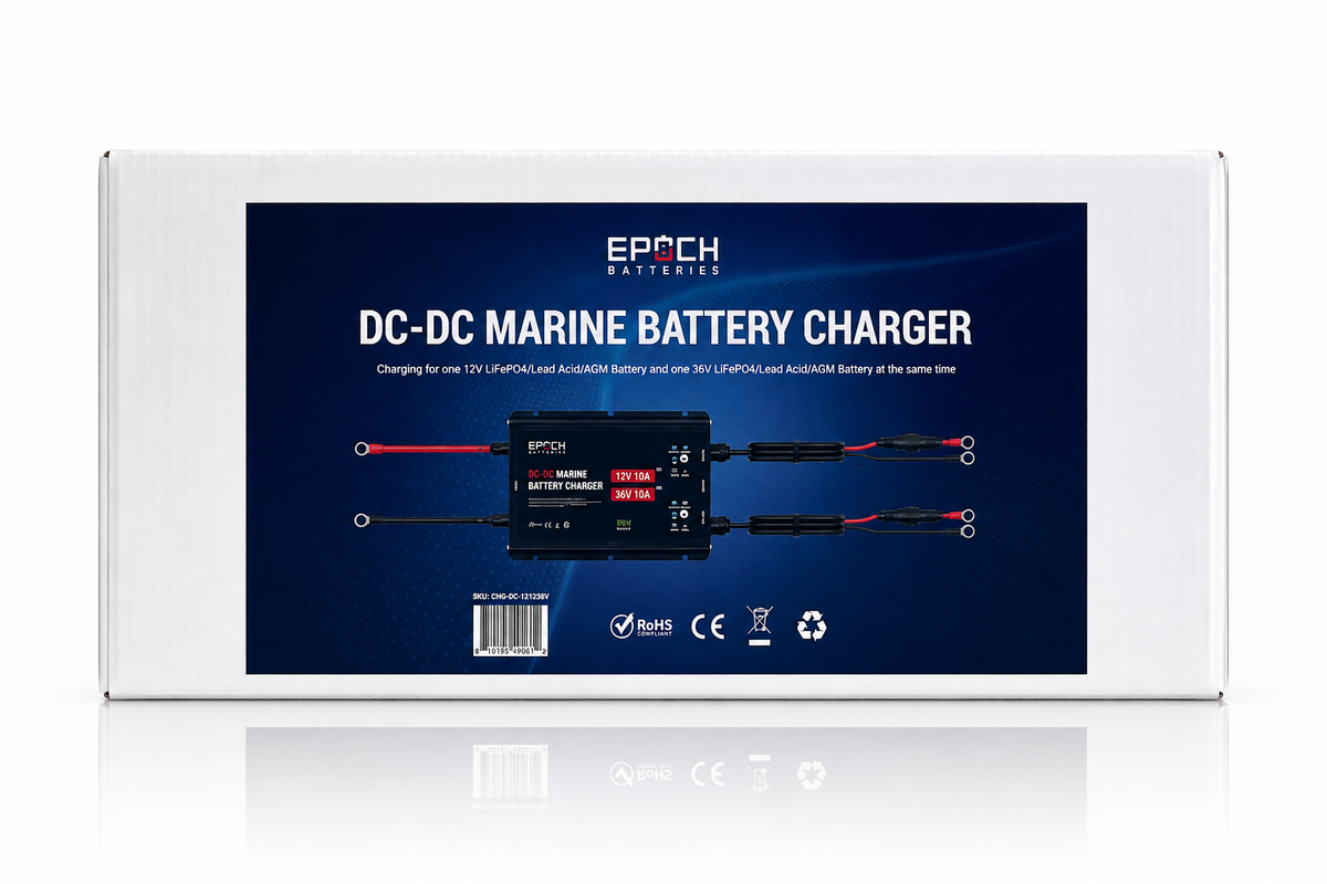 Dual-Output 12V/36V Marine DC-DC Charger | Charge on the Run Epoch Batteries