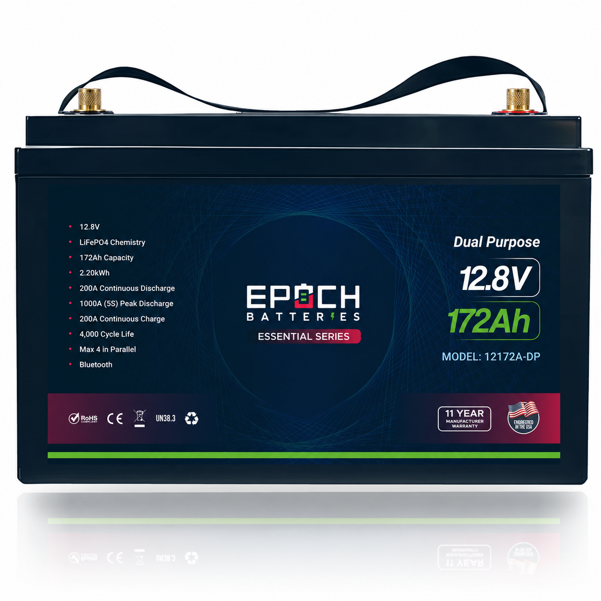 12V 172Ah Cranking & Deep Cycle (Dual Purpose) LiFePO4 Battery Epoch Batteries