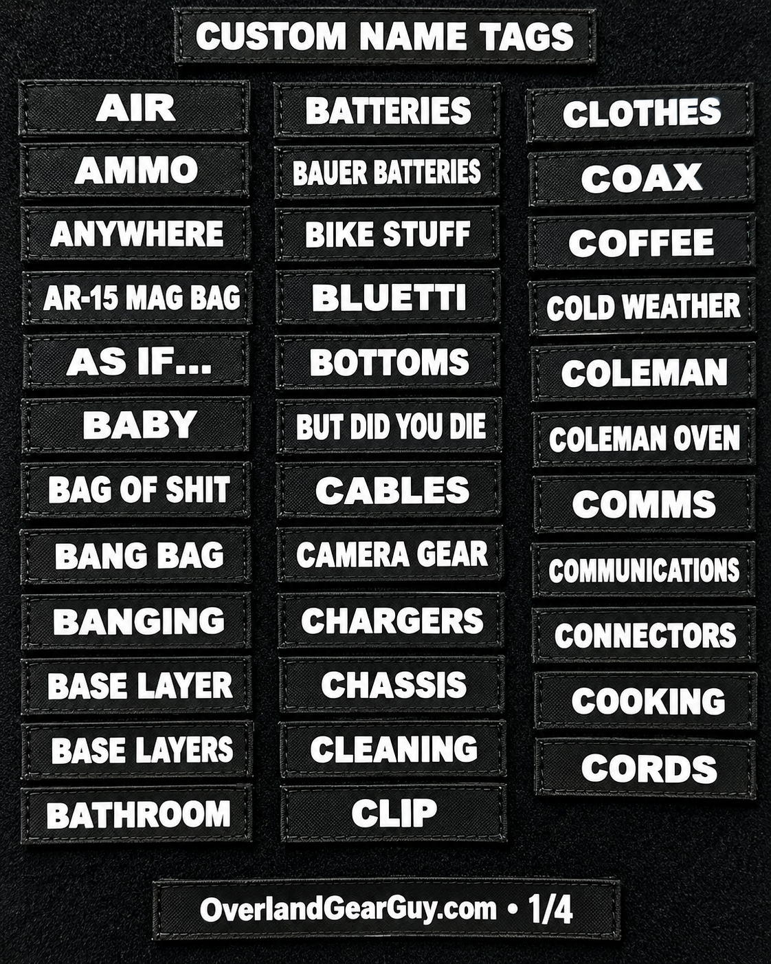 Custom Velcro Name Tags Overland Gear Guy