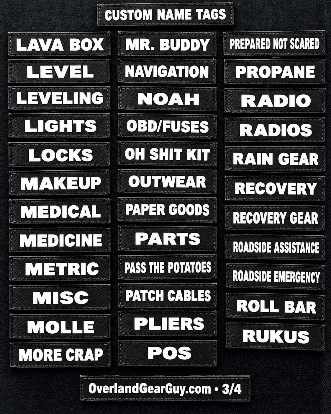 Custom Velcro Name Tags Overland Gear Guy