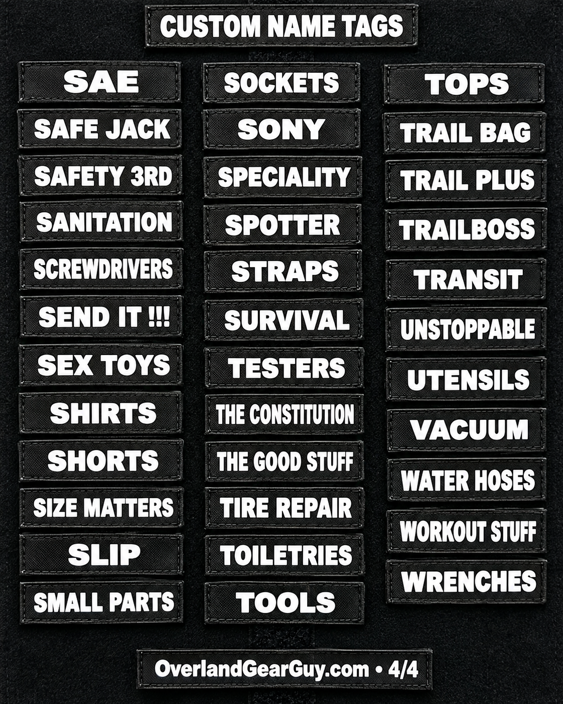 Custom Velcro Name Tags Overland Gear Guy