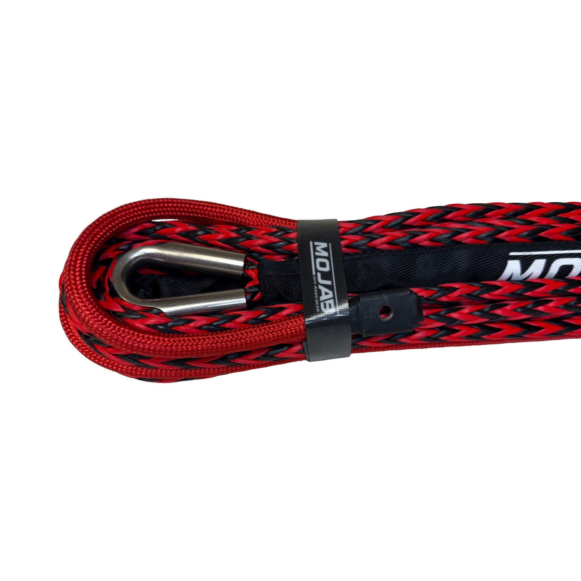 Premium 3/8” x 62’ dual black and red synthetic winch line MOJAB OFFROAD