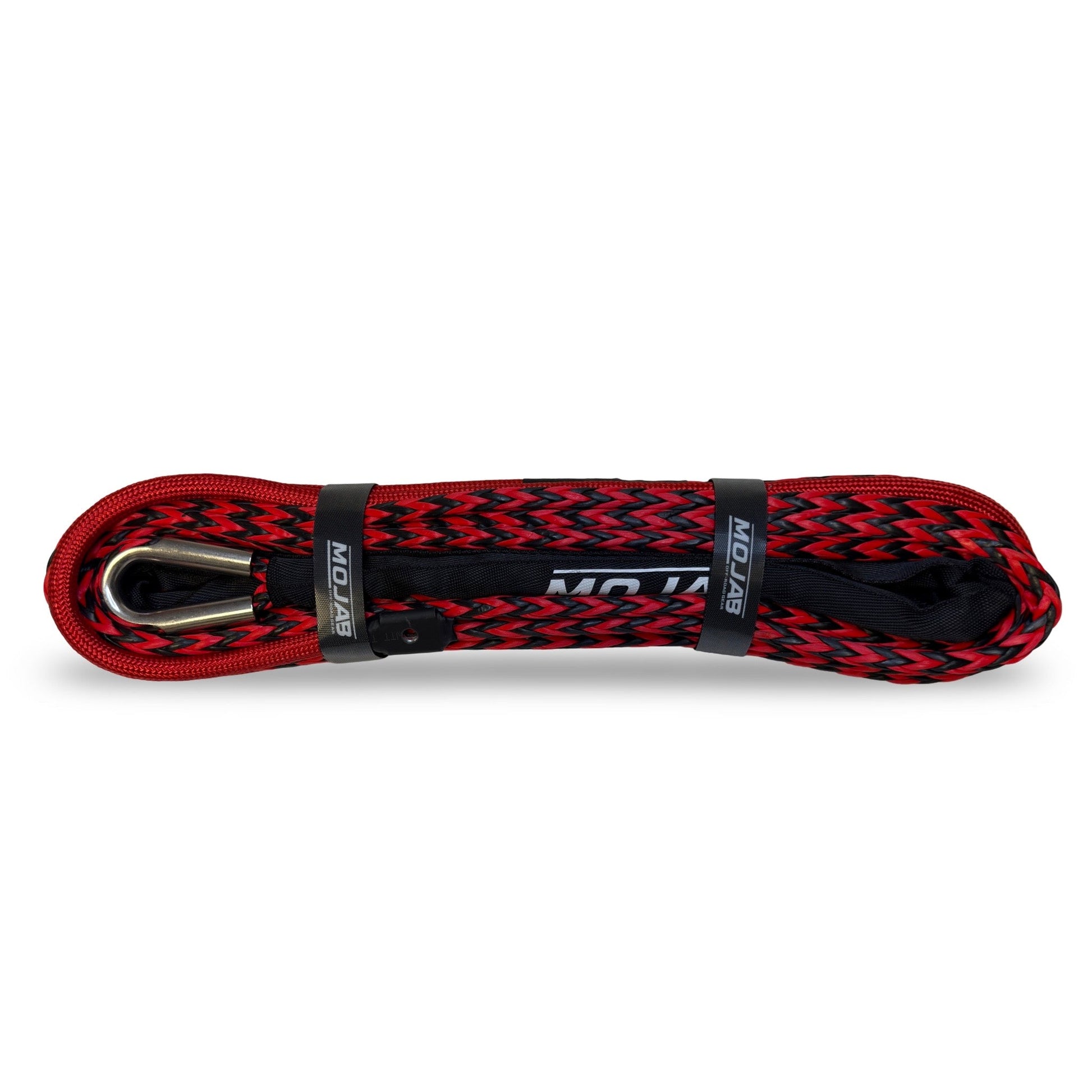 Premium 3/8” x 62’ dual black and red synthetic winch line MOJAB OFFROAD