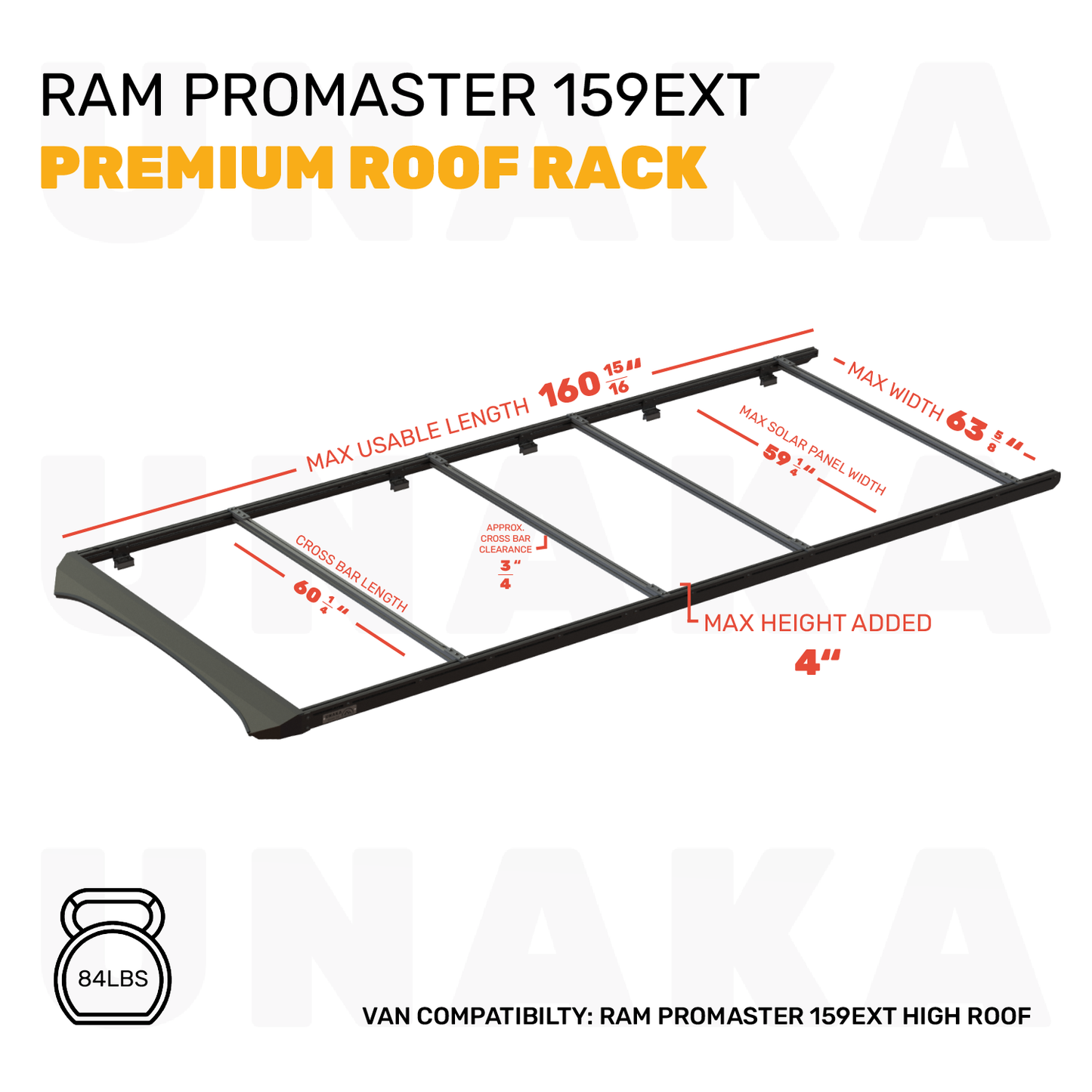 Ram ProMaster Roof Rack - Premium - 159" EXT High Roof Unaka Gear Co.