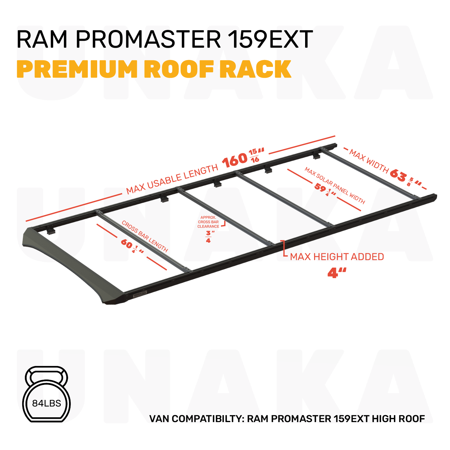 Ram ProMaster Roof Rack - Premium - 159" EXT High Roof Unaka Gear Co.