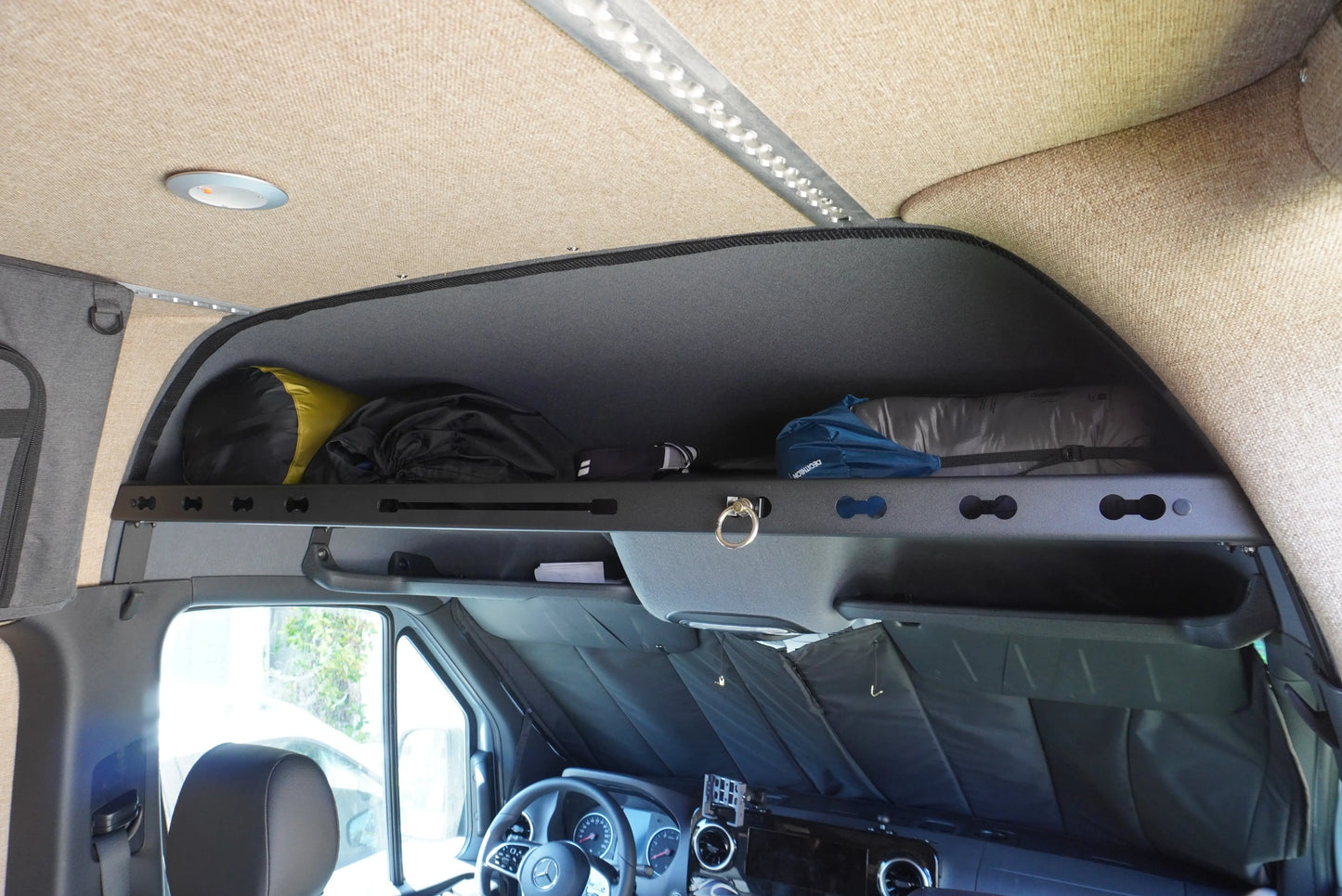 SPRINTER HEADLINER SHELF WITH L TRACK 2019+ White Top Adventures