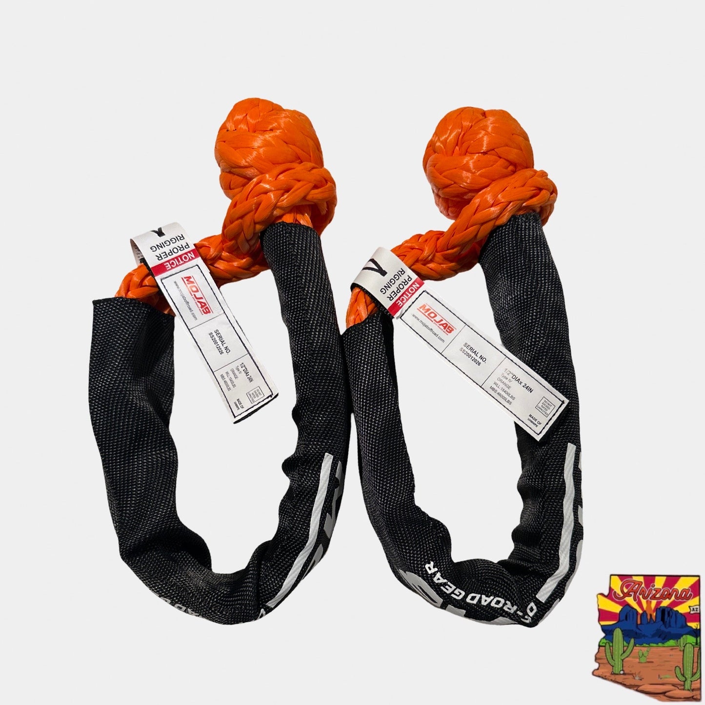 Soft Shackle 1/2'' x 22'' with sleeve and bag (Set of 2 Shackles) (Lifetime Warranty)