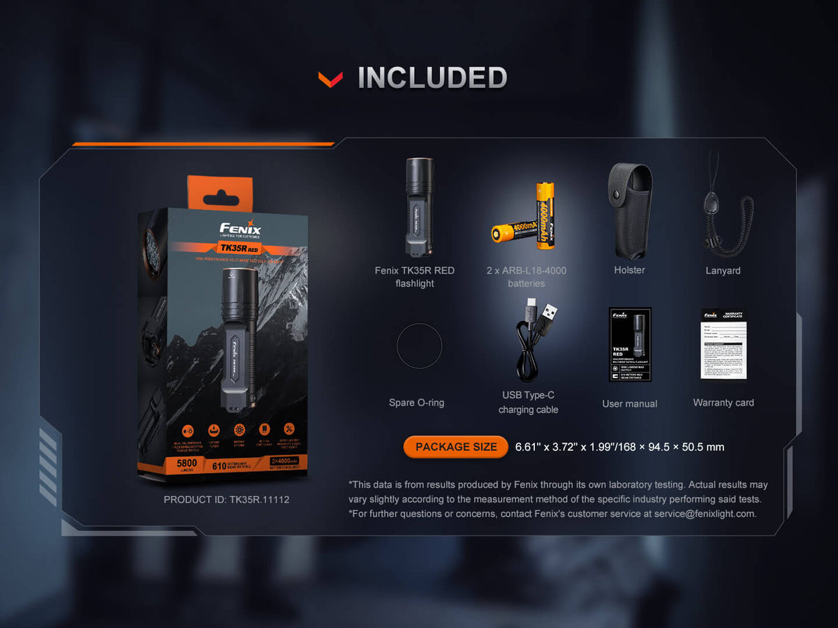 Fenix TK35R Rechargeable High-Performance Tactical Flashlight Fenix Store