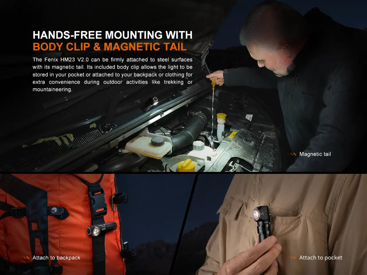 Fenix HM23 V2.0 Lightweight Detachable AA Headlamp