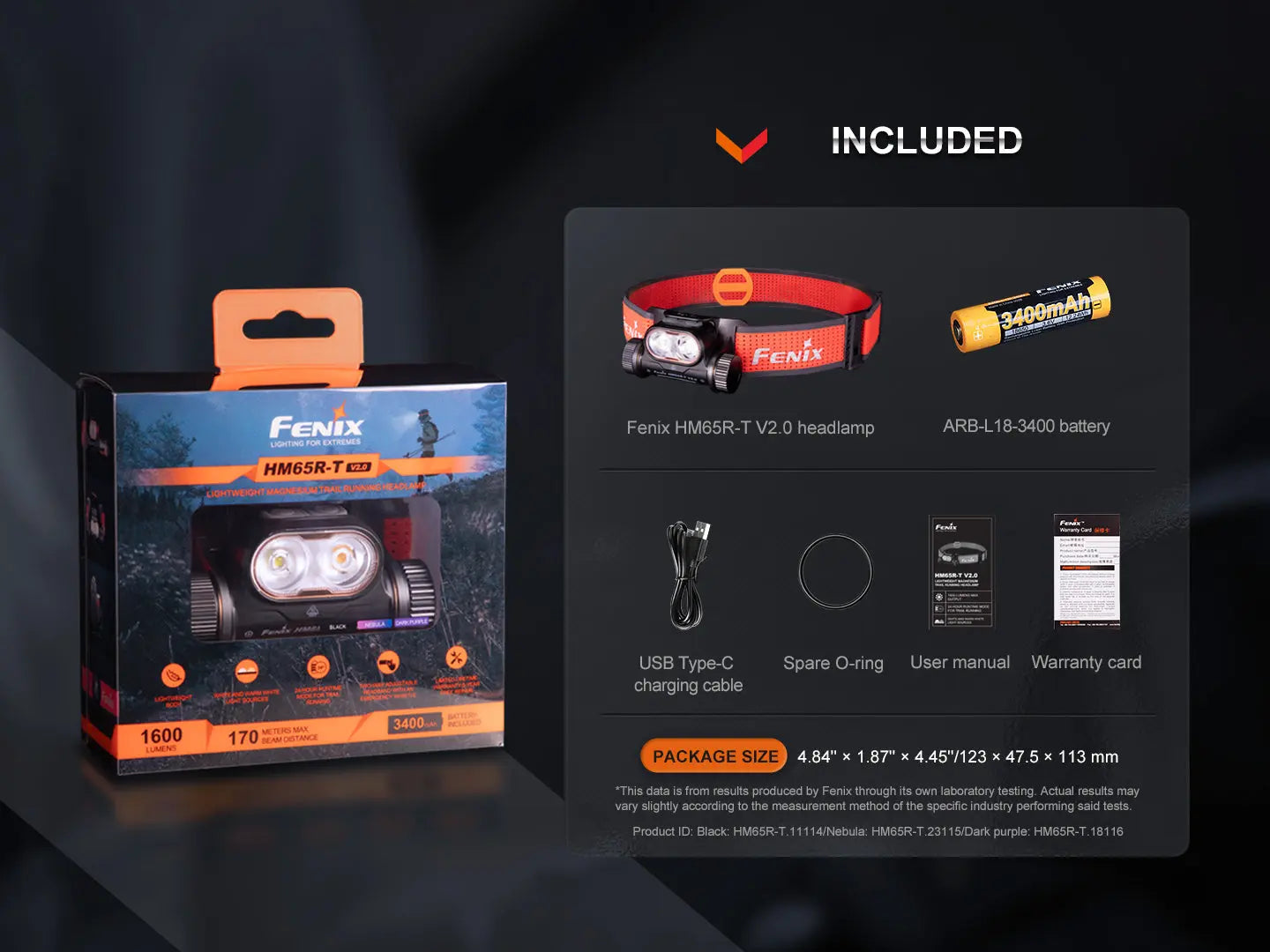 Fenix HM65R-T V2 Rechargeable Lightweight Trail Running Headlamp Fenix Store