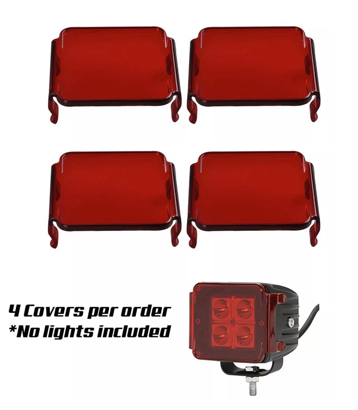 (4) Pieces Red LED Pod Cover – GustoVans