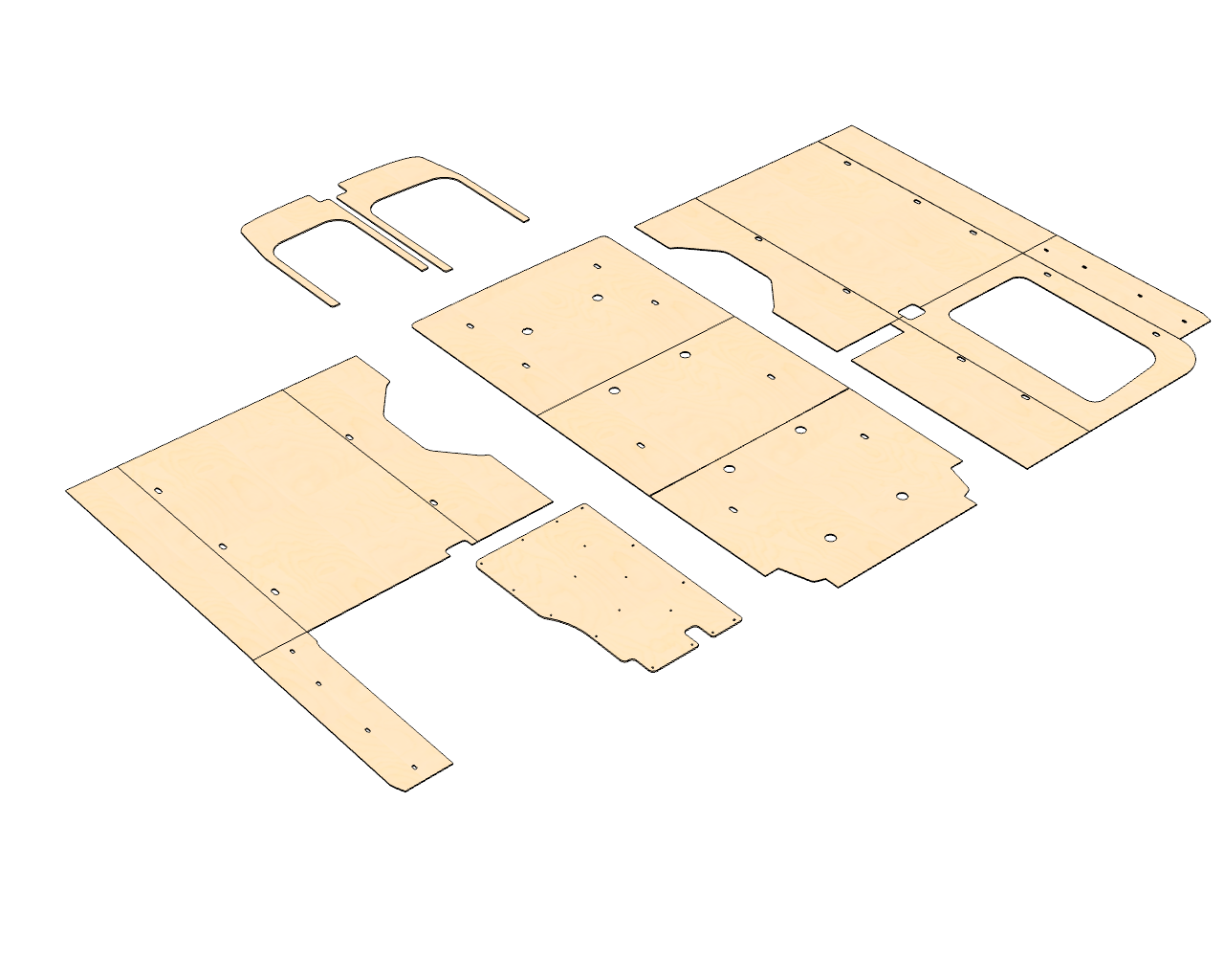 Transit High Roof 148 Wood Wall Kit