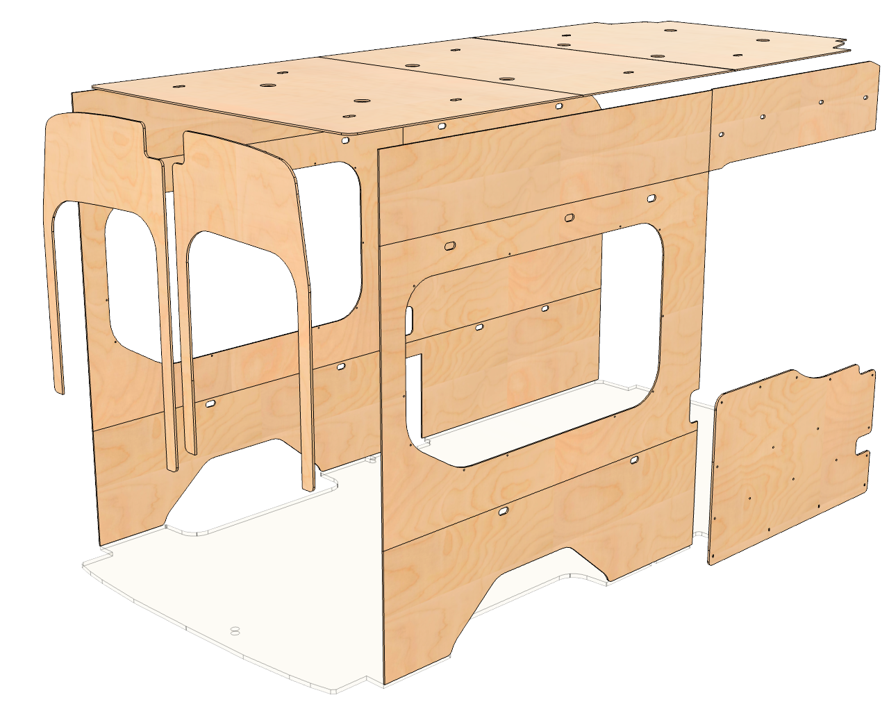 Transit High Roof 148 Wood Wall Kit