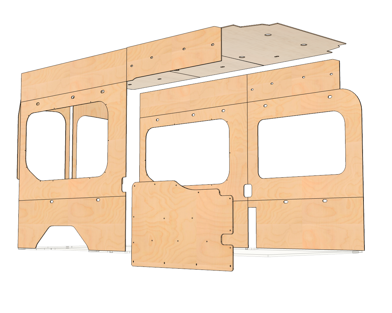 Transit High Roof 148 Wood Wall Kit