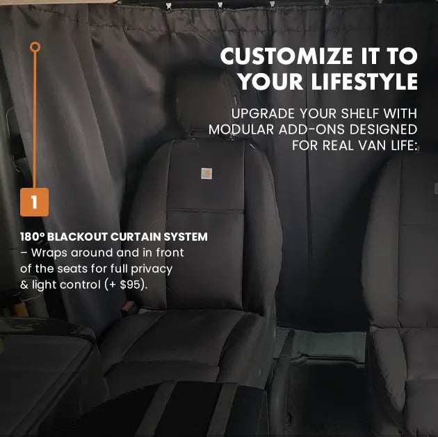 SPRINTER HEADLINER SHELF WITH L TRACK 2019+ White Top Adventures
