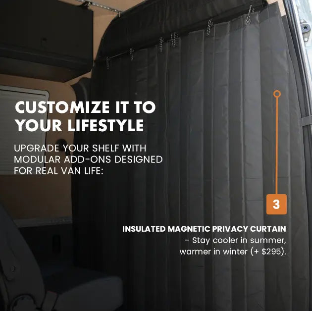 SPRINTER HEADLINER SHELF WITH L TRACK 2019+ White Top Adventures